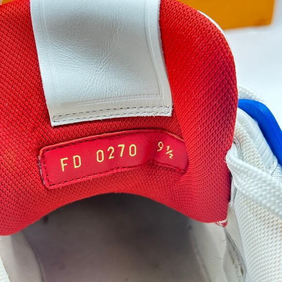 LOUIS VUITTON LV Trainer Sneaker Red White Blue 2020 Virgil Abloh Sz US 10.5 Men - Picture 8 of 10